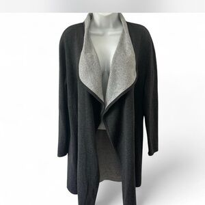 Women's Chicos Open Front Cardigan Sweater - Black and Gray